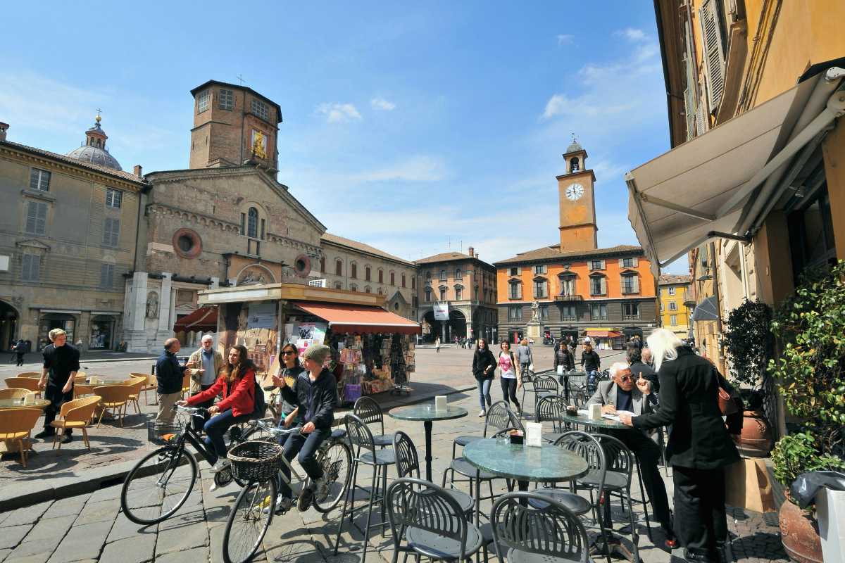 Panorama di Reggio Emilia con vista sui monumenti storici
